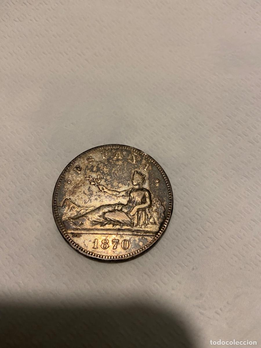 Monedas de Espa&ntilde;a: Moneda 5 pesetas plata 1870 - Foto 2