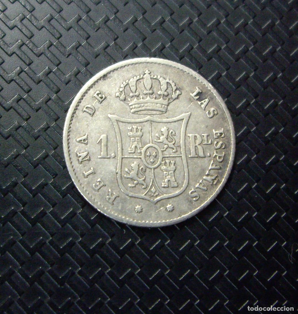 Monedas de Espa&ntilde;a: ISABEL II - 1 REAL de PLATA 1860 - BARCELONA - Foto 2