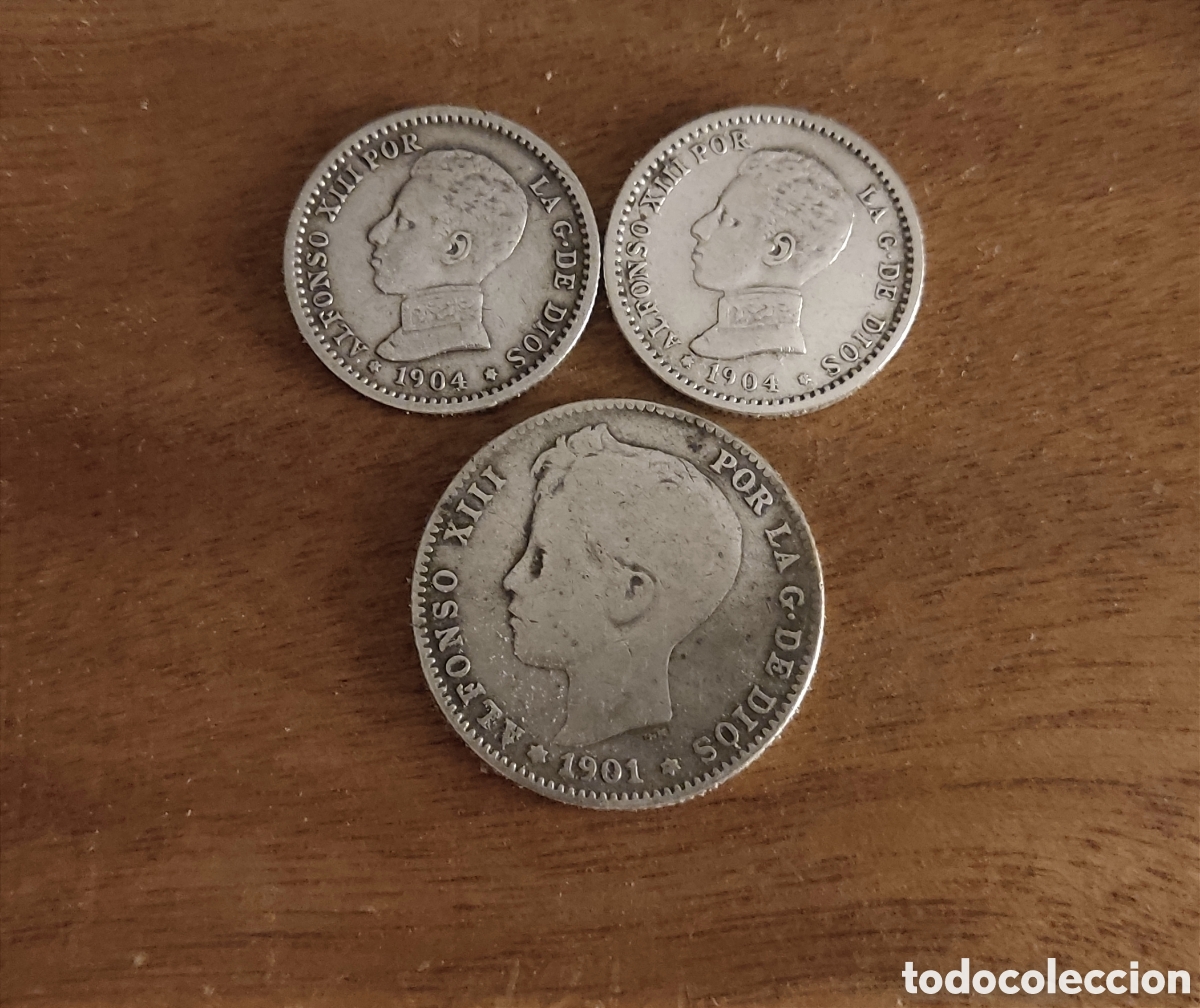 Monedas de Espa&ntilde;a: 3 MONEDAS ALFONSO XIII - Foto 1