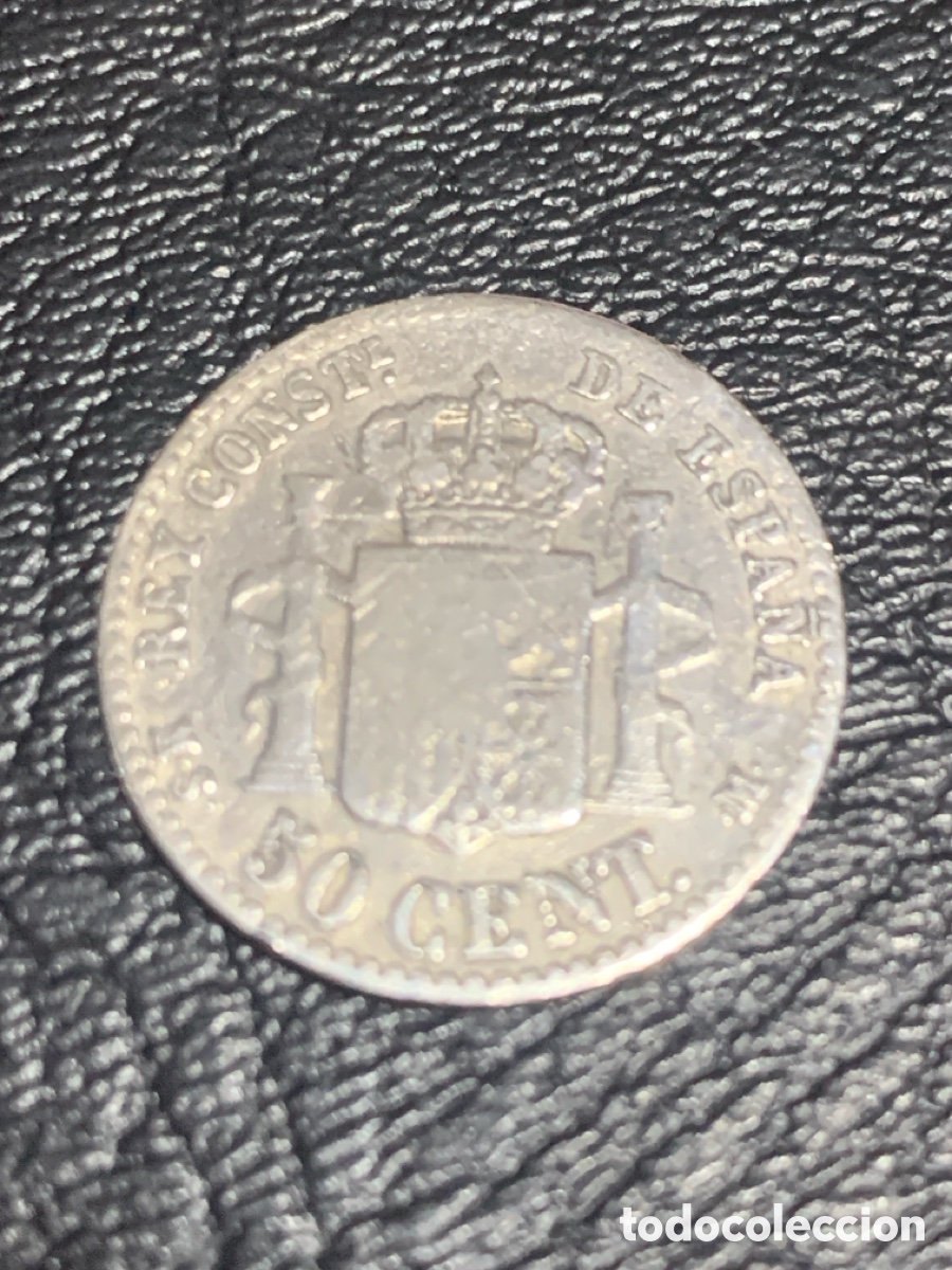 Monedas de Espa&ntilde;a: 50 c&eacute;ntimos plata ( Alfonso XII ) 1880 *80 - Foto 2