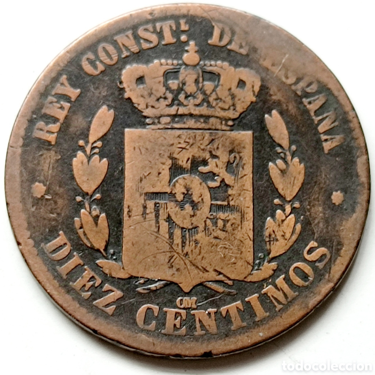Monedas de Espa&ntilde;a: Espa&ntilde;a, 10 c&eacute;ntimos de 1878 OM - Foto 2