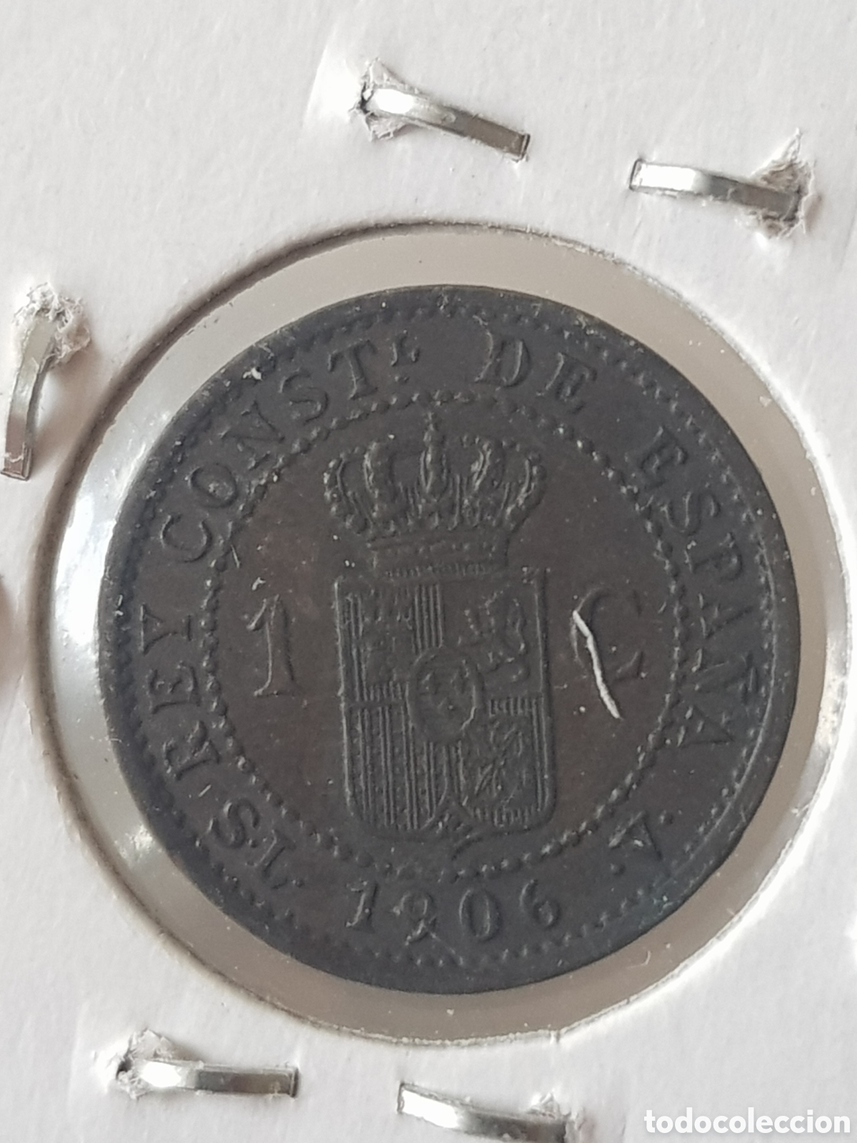 Monedas de Espa&ntilde;a: 1 C&eacute;ntimo 1906 06 Alfonso XIII - Foto 3