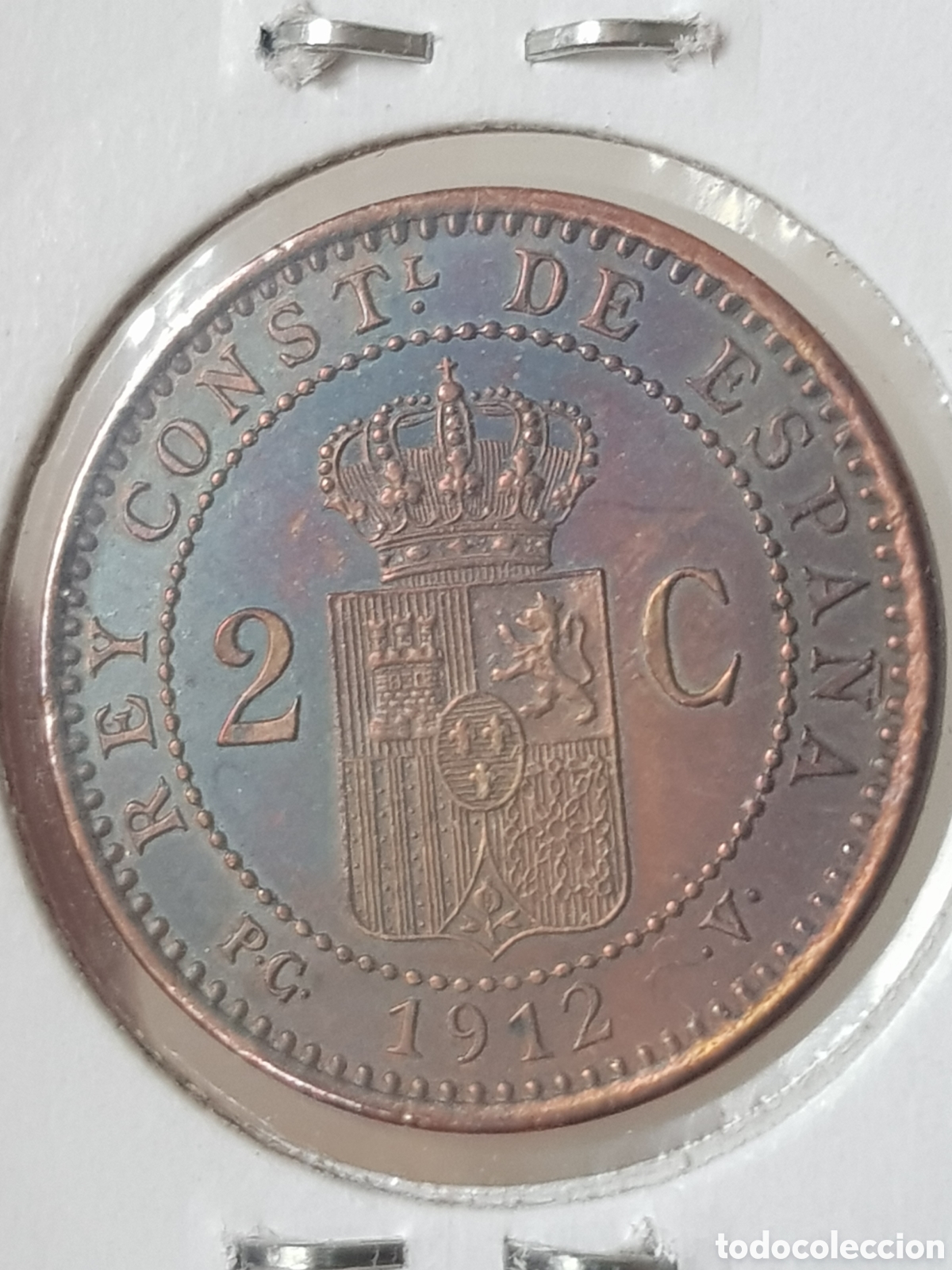 Monedas de Espa&ntilde;a: 2 C&eacute;ntimo 1912 12 Alfonso XIII - Foto 3