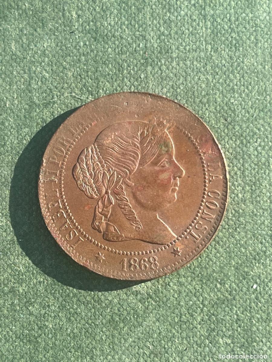 Monedas de Espa&ntilde;a: MONEDA ISABEL II - 5 CENTIMOS ESCUDO 1868. - Foto 1