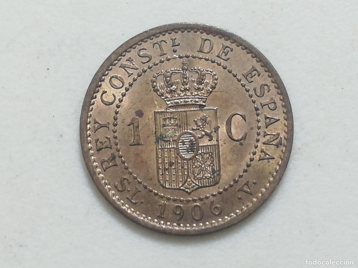 Monedas de Espa&ntilde;a: MONEDA 1 CENTIMO ALFONSO XIII, 1906, SL V COBRE - Foto 2
