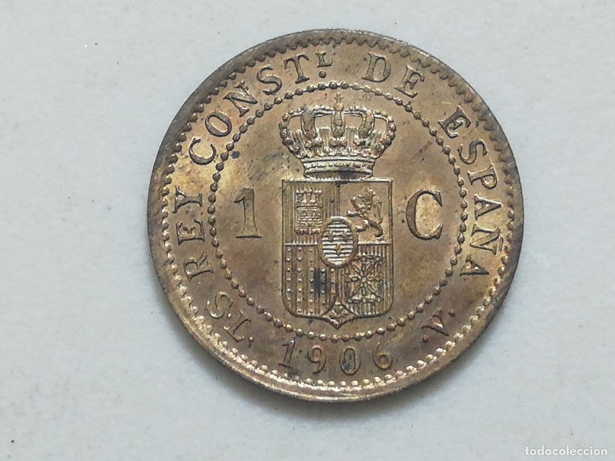 Monedas de Espa&ntilde;a: MONEDA 1 CENTIMO ALFONSO XIII, 1906, SL V COBRE - Foto 2
