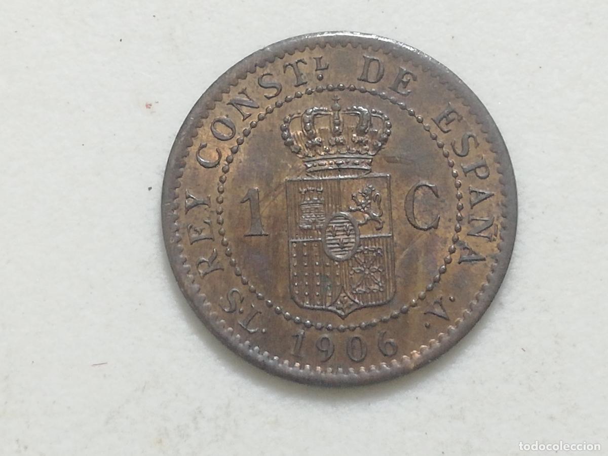 Monedas de Espa&ntilde;a: MONEDA 1 CENTIMO ALFONSO XIII, 1906, SL V COBRE - Foto 2