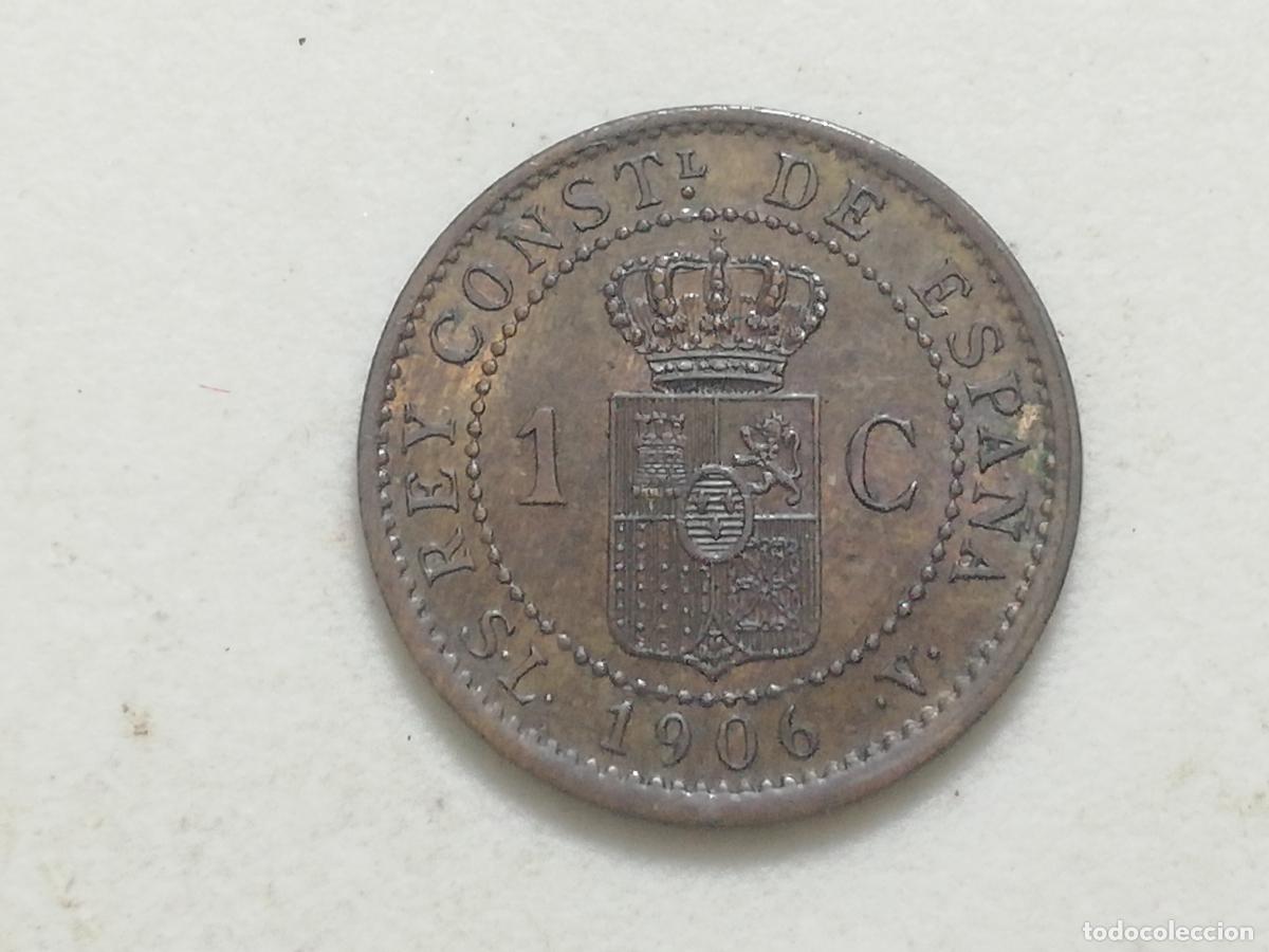Monedas de Espa&ntilde;a: MONEDA 1 CENTIMO ALFONSO XIII, 1906, SL V COBRE - Foto 2