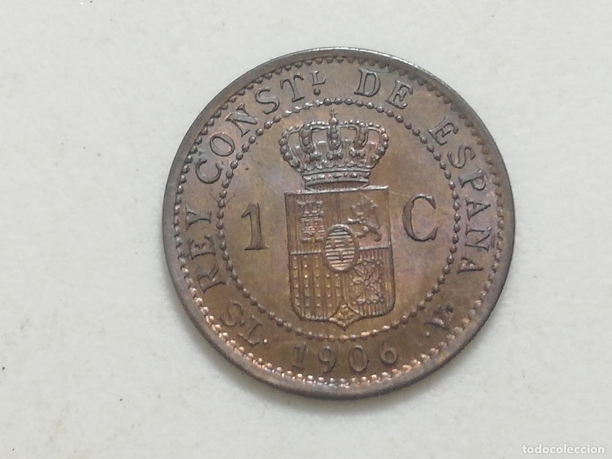 Monedas de Espa&ntilde;a: MONEDA 1 CENTIMO ALFONSO XIII, 1906, SL V COBRE - Foto 2