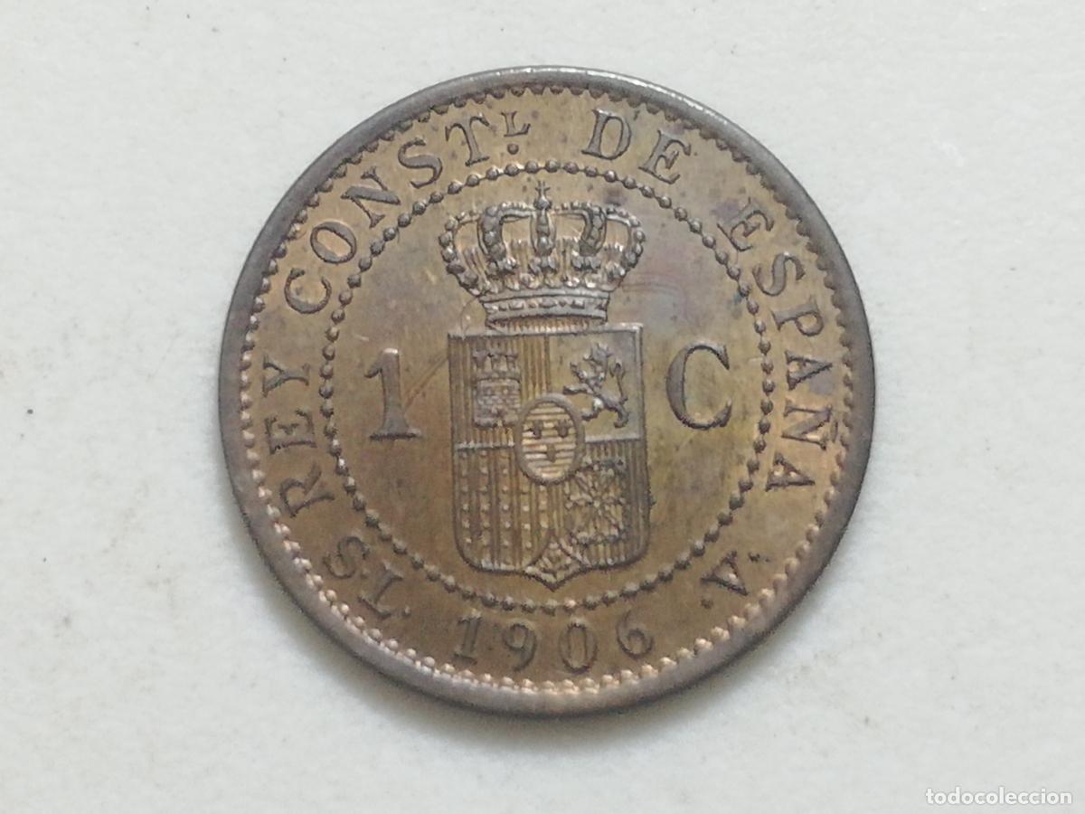 Monedas de Espa&ntilde;a: MONEDA 1 CENTIMO ALFONSO XIII, 1906, SL V COBRE - Foto 2