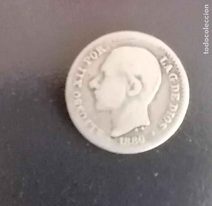 Monedas de Espa&ntilde;a: Moneda de 50 centimos Alfonso XII. 1880 - Foto 2