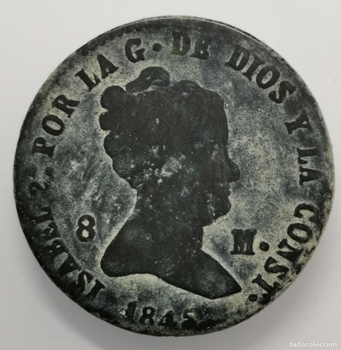 Monedas de Espa&ntilde;a: Isabel II 8 Maraved&iacute;s 1845 Segovia. - Foto 1