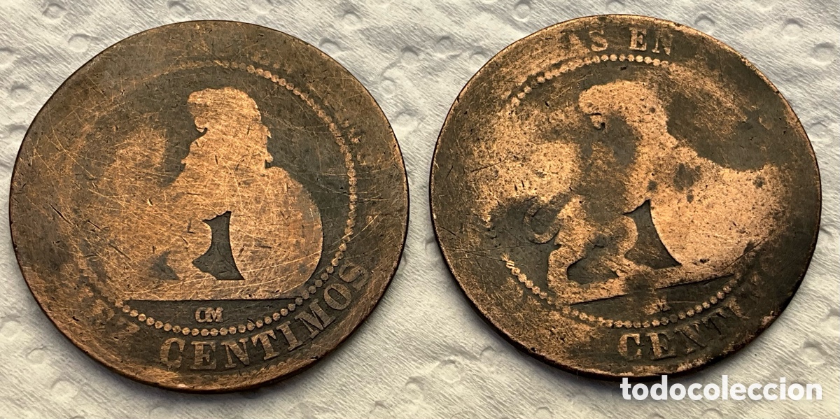 Monedas de Espa&ntilde;a: 2 MONEDAS 10 c&egrave;ntimos. GOBIERNO PROVISIONAL. A&ntilde;o 1870 - Foto 2