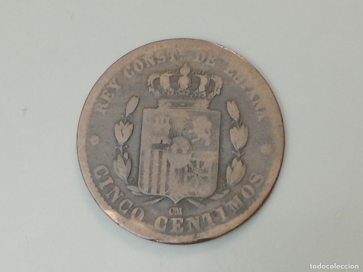 Monedas de Espa&ntilde;a: MONEDA CINCO CENTIMOS 1878, ALFONSO XII - Foto 2