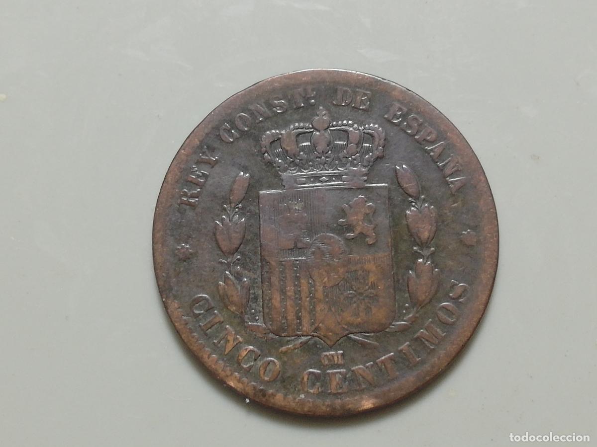 Monedas de Espa&ntilde;a: MONEDA CINCO CENTIMOS 1879, ALFONSO XII - Foto 2