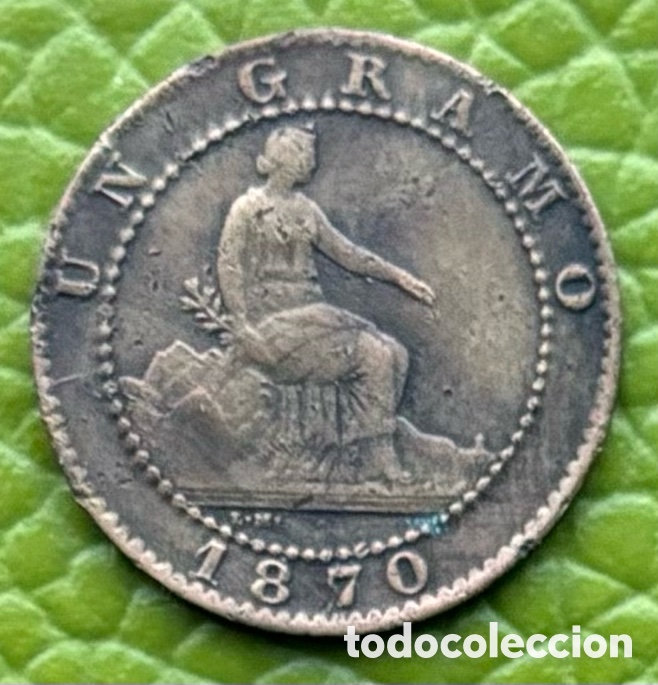 Monedas de Espa&ntilde;a: GOBIERNO PROVISIONAL. UN C&Eacute;NTIMO. 1870. OM. - Foto 1