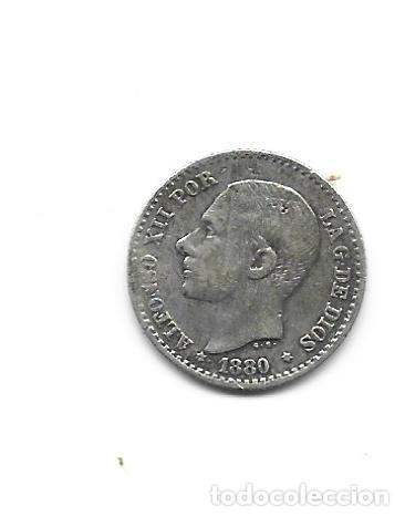 Monedas de Espa&ntilde;a: ALFONSO XII- 50 CENTIMOS-1880*8-0 MSM - Foto 1