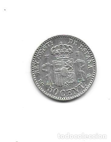 Monedas de Espa&ntilde;a: ALFONSO XIII-50 CENTIMOS-1892*9-2 PGM - Foto 2