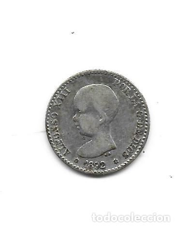 Monedas de Espa&ntilde;a: ALFONSO XIII-50 CENTIMOS-1892*9-2 PGM - Foto 1