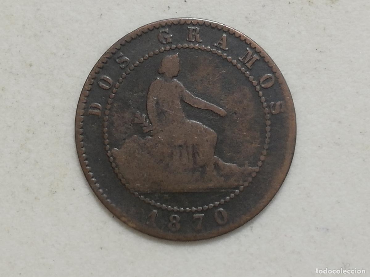 Monedas de Espa&ntilde;a: MONEDA 2 CENTIMOS 1870, GOBIERNO PROVISIONAL - Foto 2