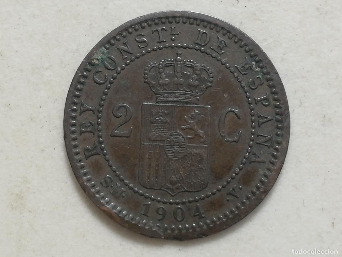 Monedas de Espa&ntilde;a: MONEDA 2 CENTIMOS 1904, ALFONSO XIII - Foto 1