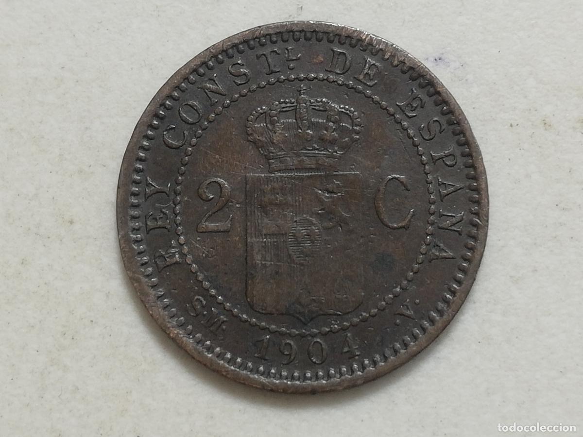 Monedas de Espa&ntilde;a: MONEDA 2 CENTIMOS 1904, ALFONSO XIII - Foto 1
