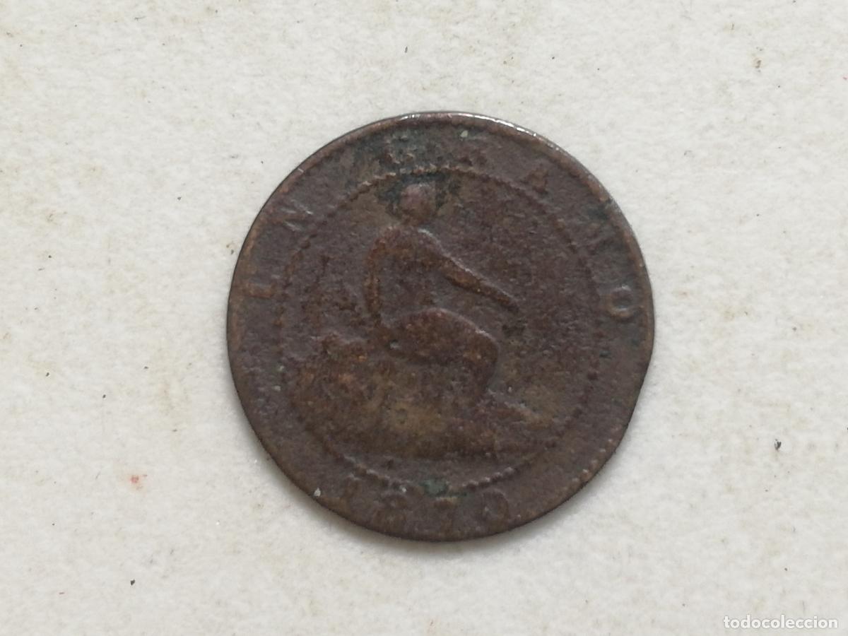 Monedas de Espa&ntilde;a: MONEDA 1 CENTIMO 1870, GOBIERNO PROVISIONAL - Foto 2
