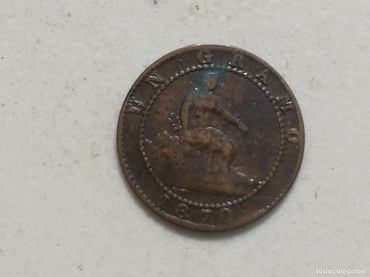 Monedas de Espa&ntilde;a: MONEDA 1 CENTIMO 1870, GOBIERNO PROVISIONAL - Foto 2