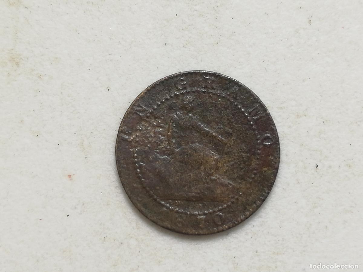 Monedas de Espa&ntilde;a: MONEDA 1 CENTIMO 1870, GOBIERNO PROVISIONAL - Foto 2