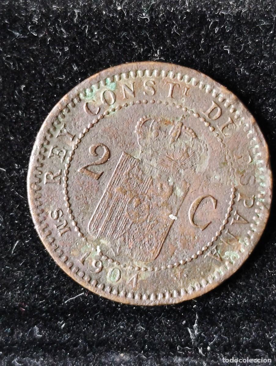Monedas de Espa&ntilde;a: Moneda Alfonso Xlll 1904 . 2 c&eacute;ntimos - Foto 2