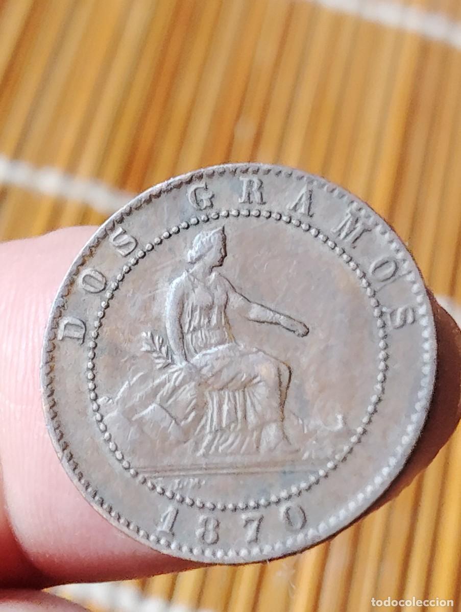 Monedas de Espa&ntilde;a: Dos c&eacute;ntimos 1870 usada y en muy buen estado - Foto 2