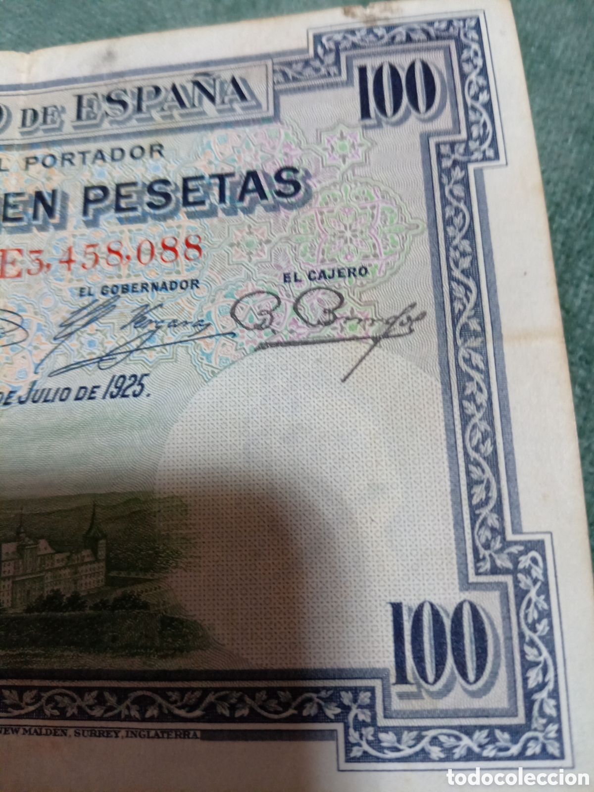 Monedas de Espa&ntilde;a: Billete de 100 pesetas de Espa&ntilde;a 1925 - Foto 3