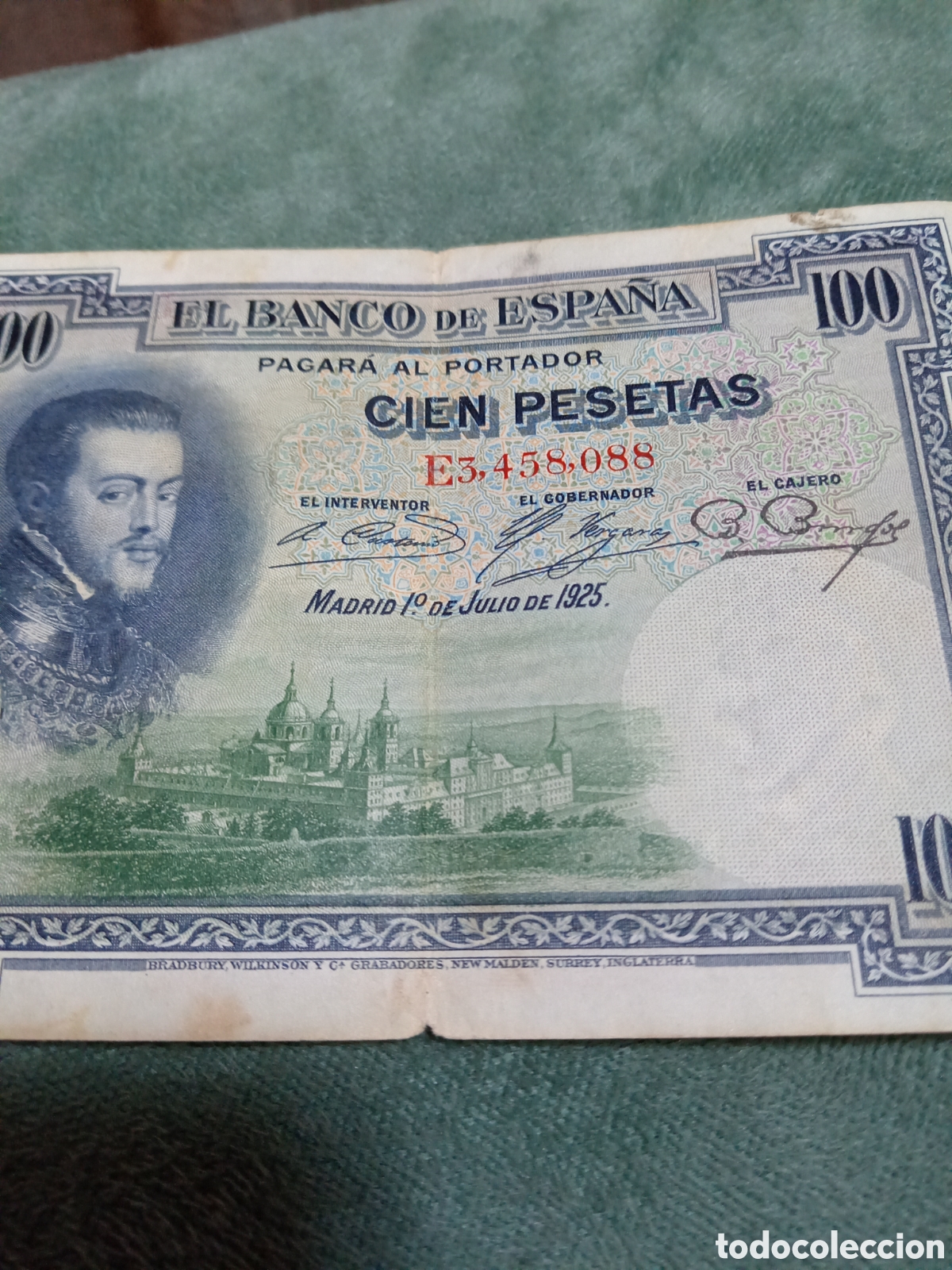 Monedas de Espa&ntilde;a: Billete de 100 pesetas de Espa&ntilde;a 1925 - Foto 4