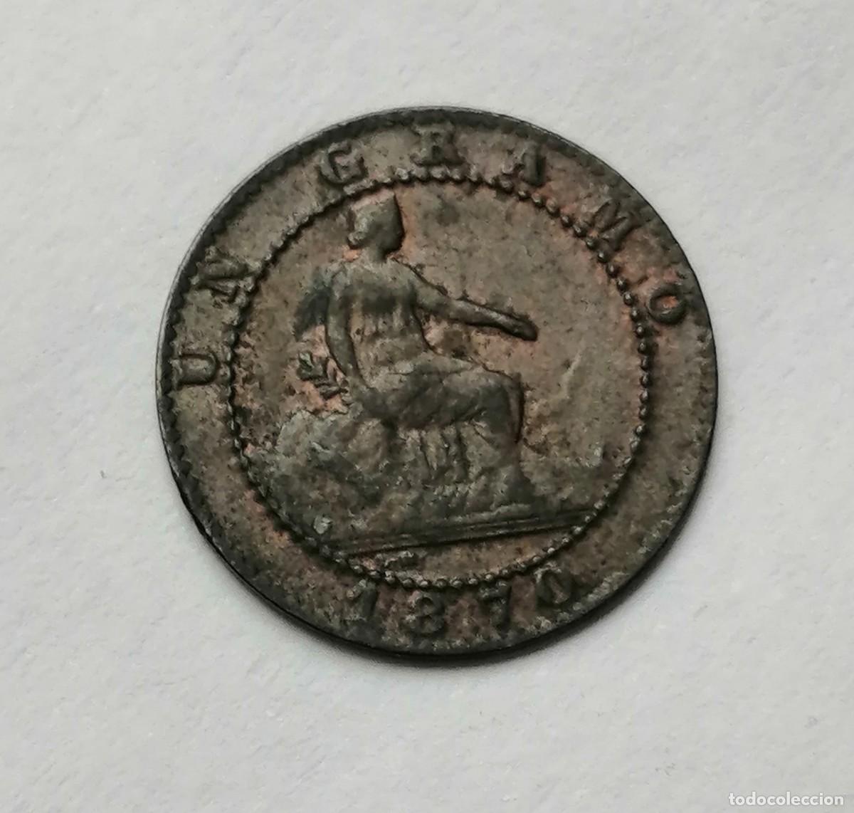 Monedas de Espa&ntilde;a: MONEDA 1 CENTIMO 1870 GOBIERNO PROVISIONAL - Foto 2