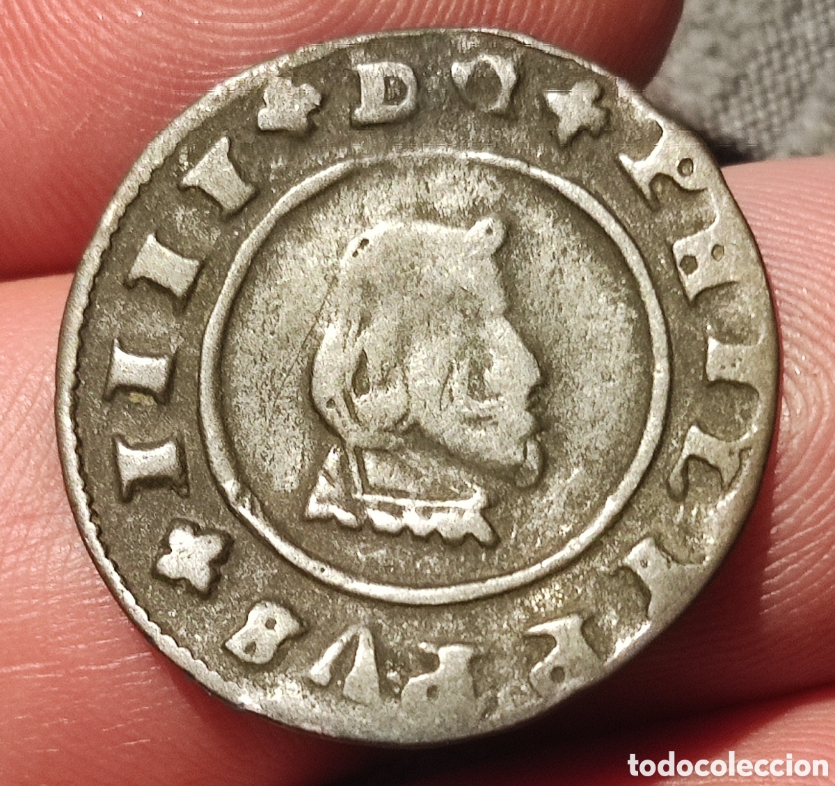Monedas de Espa&ntilde;a: Moneda medieval de Felipe 16 maraved&iacute;s 1664 - Foto 1