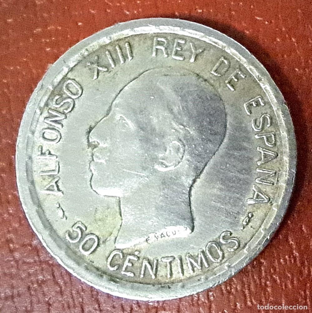Monedas de Espa&ntilde;a: Moneda de plata, 50 c&eacute;ntimos, Alfonso XIII - Foto 1