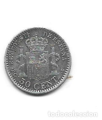 Monedas de Espa&ntilde;a: ALFONSO XIII- 50 CENTIMOS-1904*1-0-PCV - Foto 2