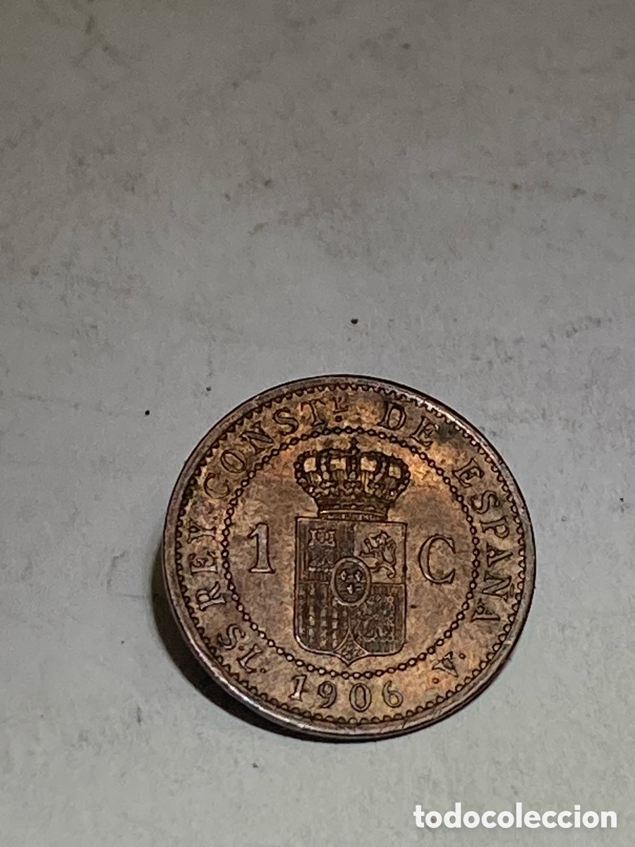 Monedas de Espa&ntilde;a: Moneda de un c&eacute;ntimo 1906 X48 - Foto 1