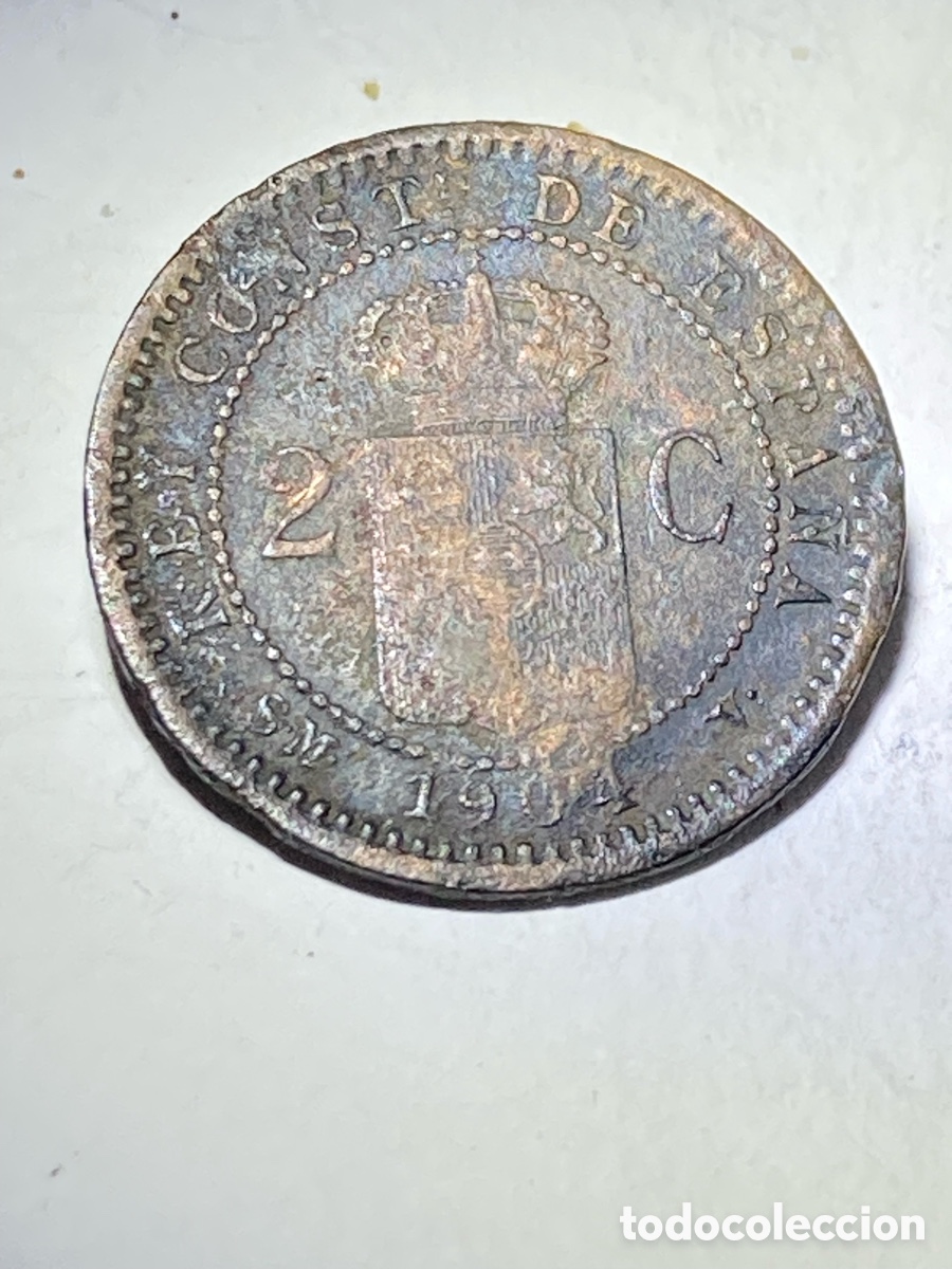 Monedas de Espa&ntilde;a: Moneda de 2 c&eacute;ntimos 1904 J60 - Foto 1