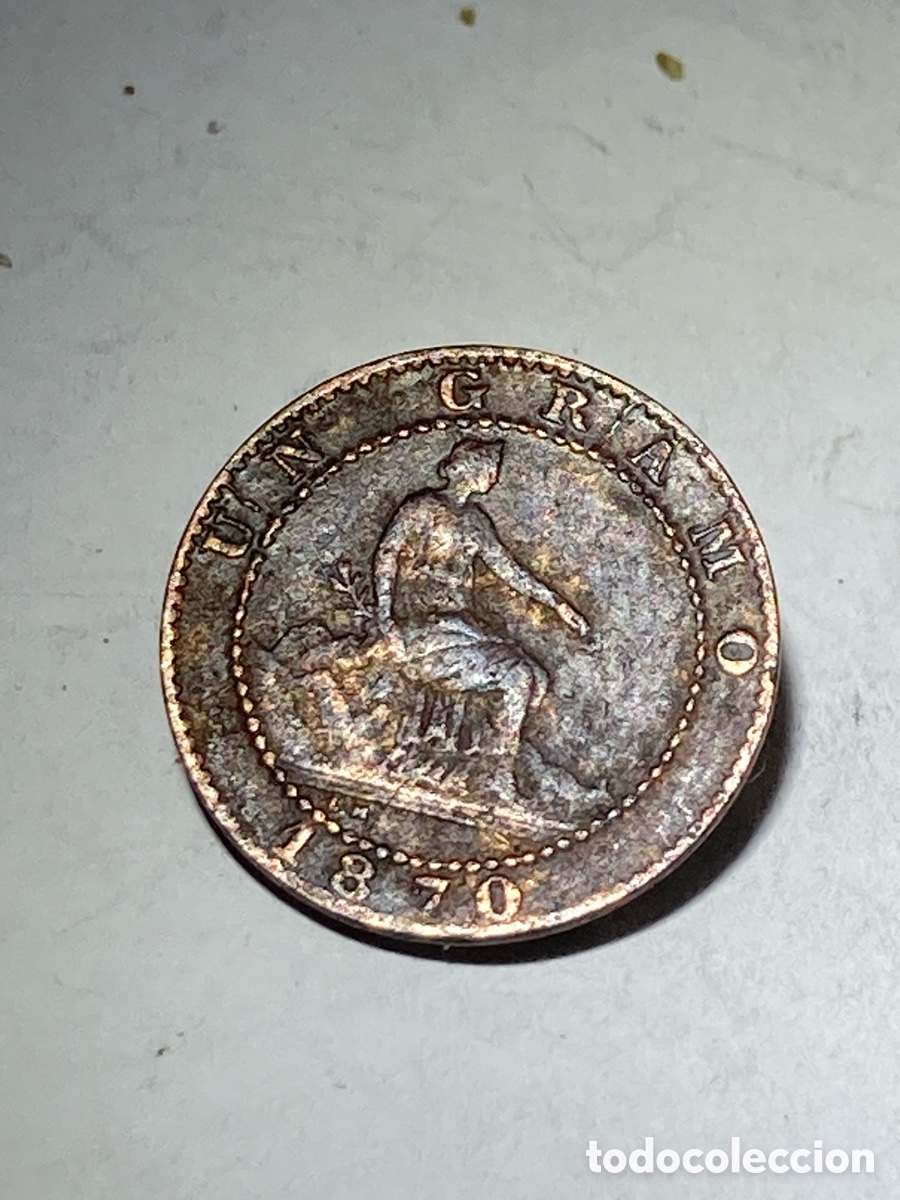Monedas de Espa&ntilde;a: Moneda 1 c&eacute;ntimo 1870 J60 - Foto 2