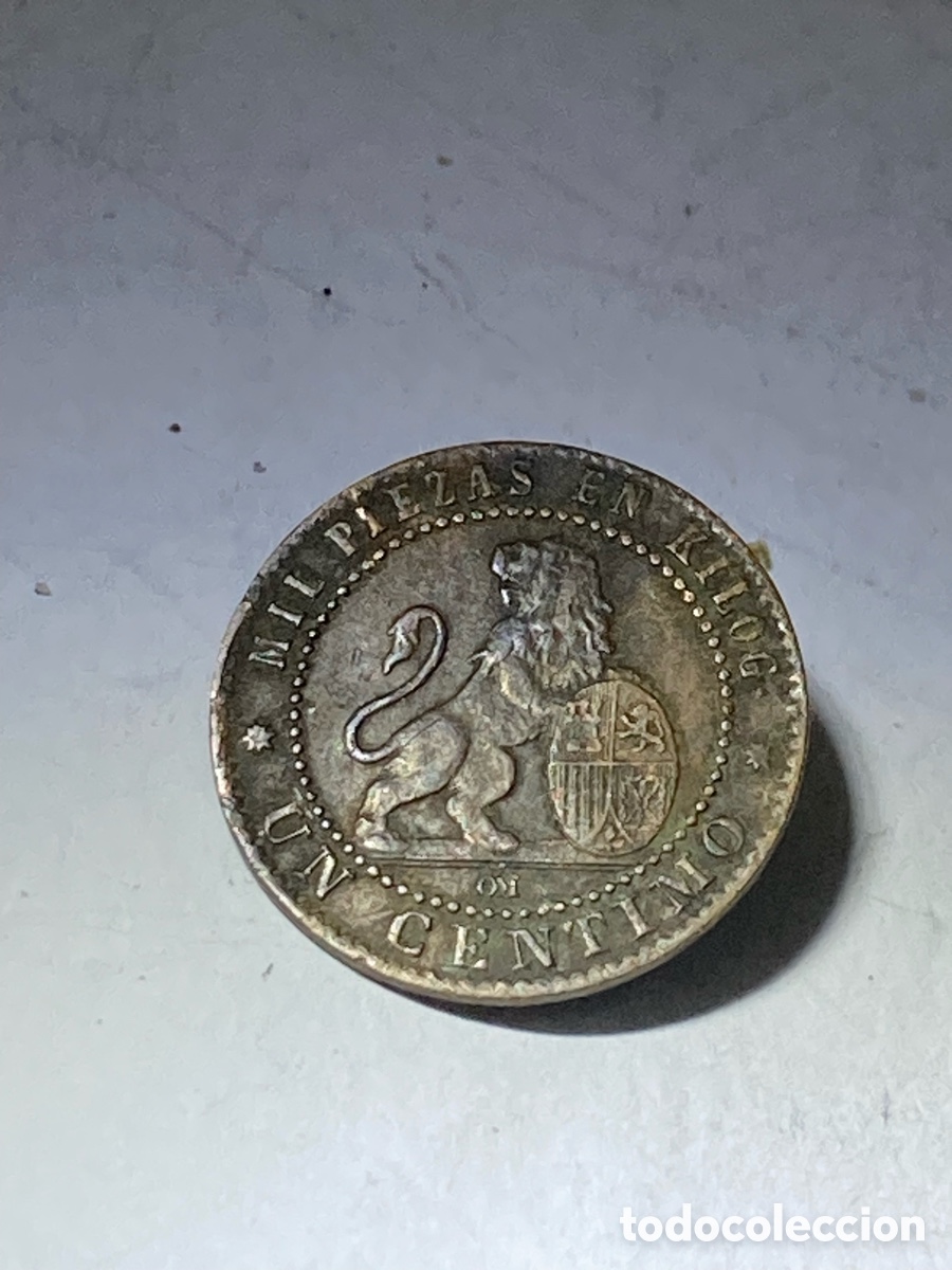 Monedas de Espa&ntilde;a: Moneda 1 c&eacute;ntimo 1870 J60 - Foto 2