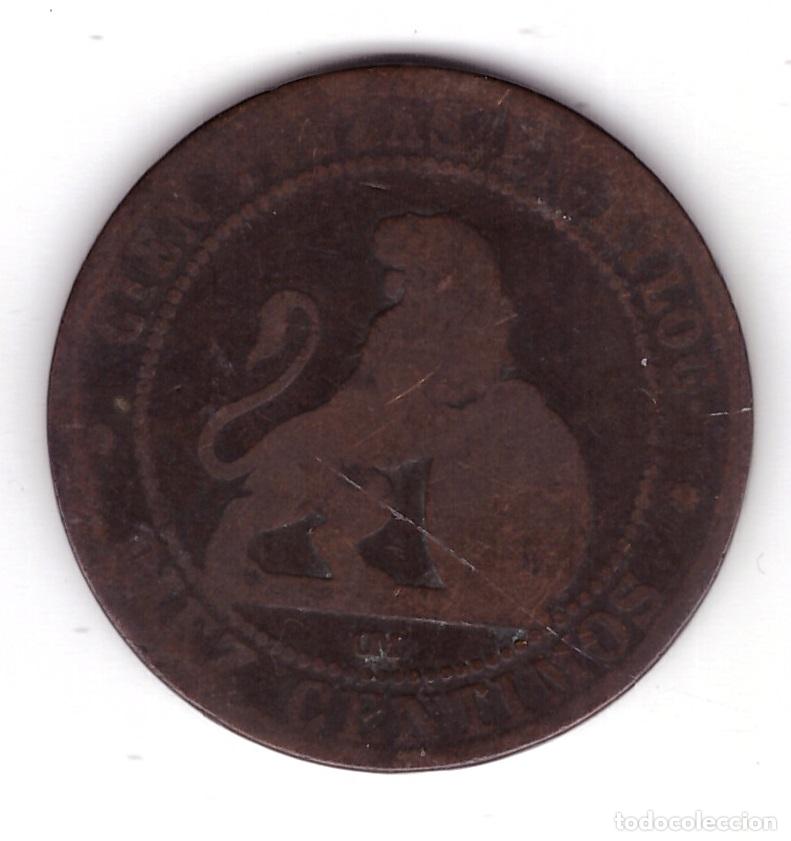 Monedas de Espa&ntilde;a: Moneda de Espa&ntilde;a: 10 centimos; a&ntilde;o &iquest;1870? (Maris) - Foto 1