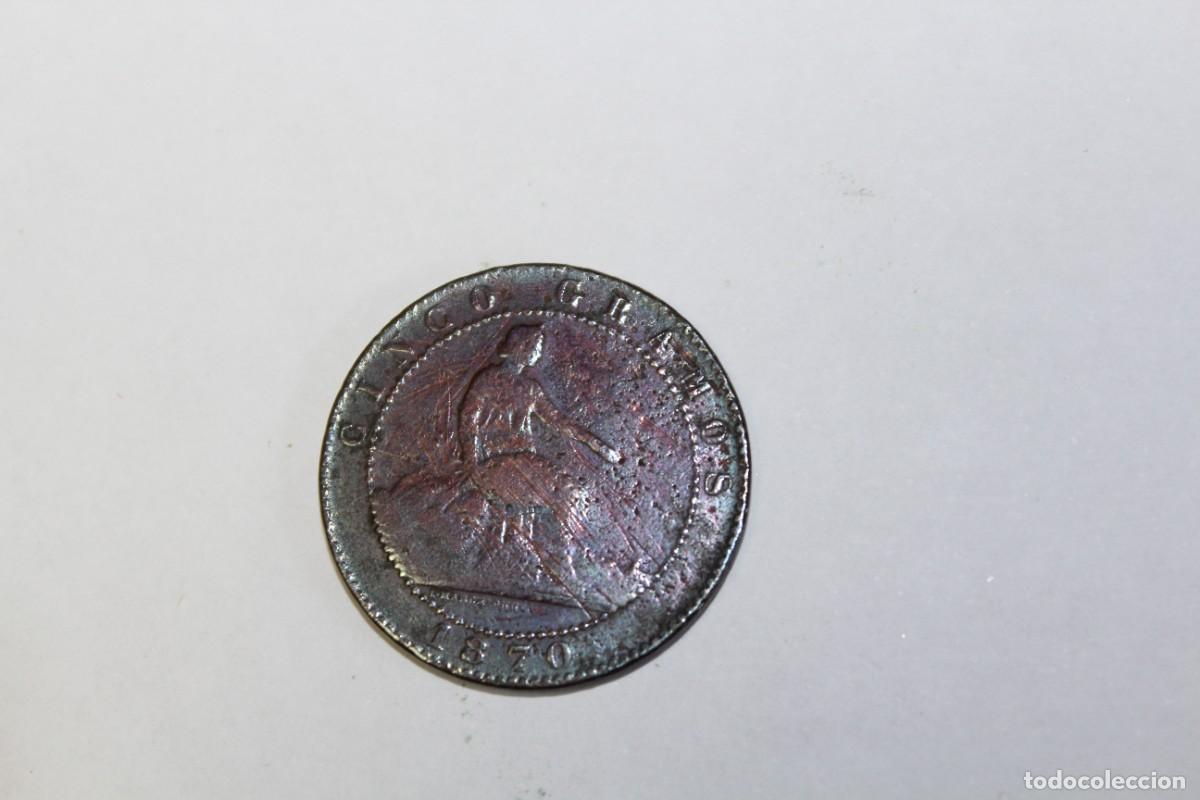 Monedas de Espa&ntilde;a: 5 CENTIMOS de 1879 OM XC 25 GOBIERNO PROVISIONAL en BC - Foto 2