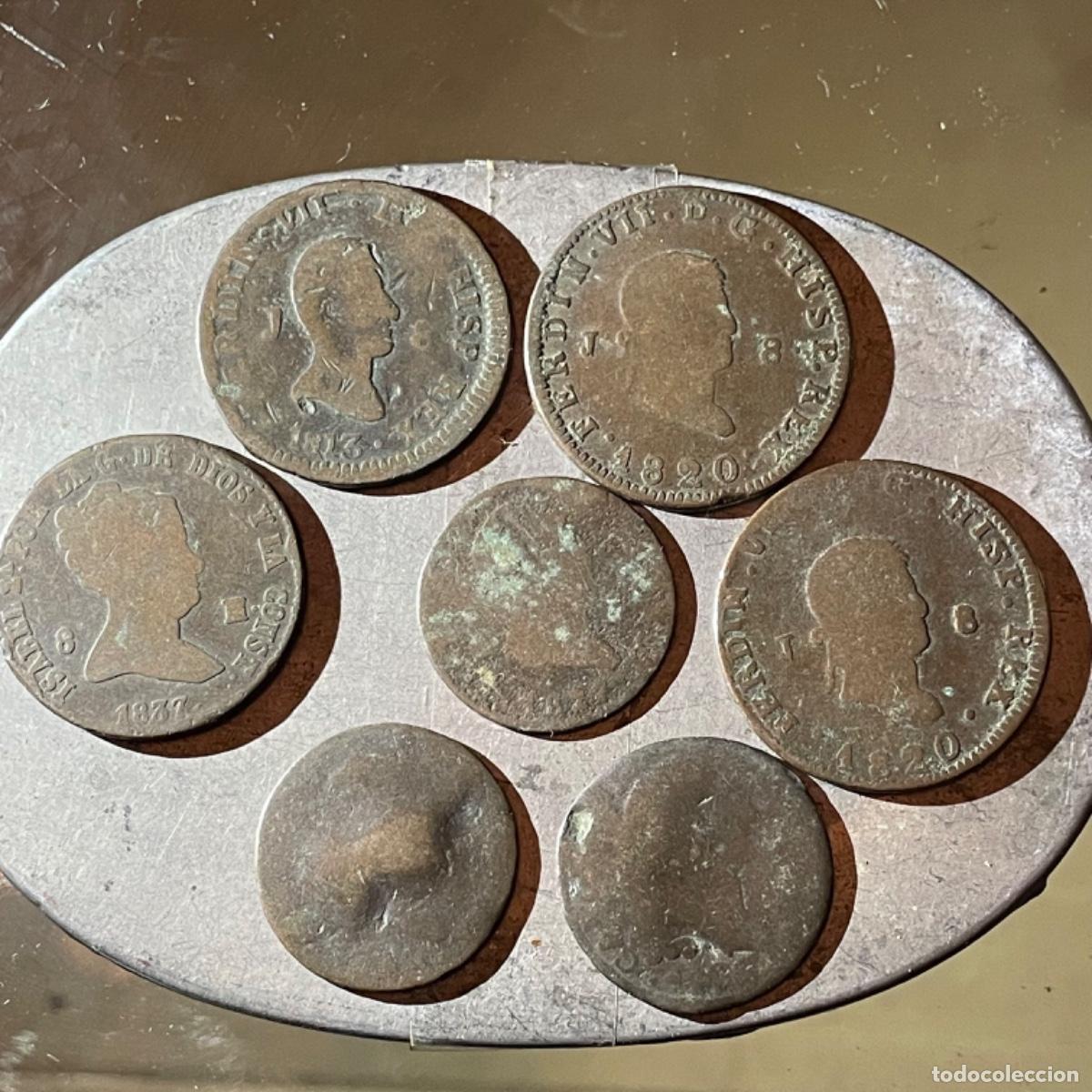 Monedas de Espa&ntilde;a: Lote de 7 monedas Espa&ntilde;olas S. XVIII / XIX - Foto 1