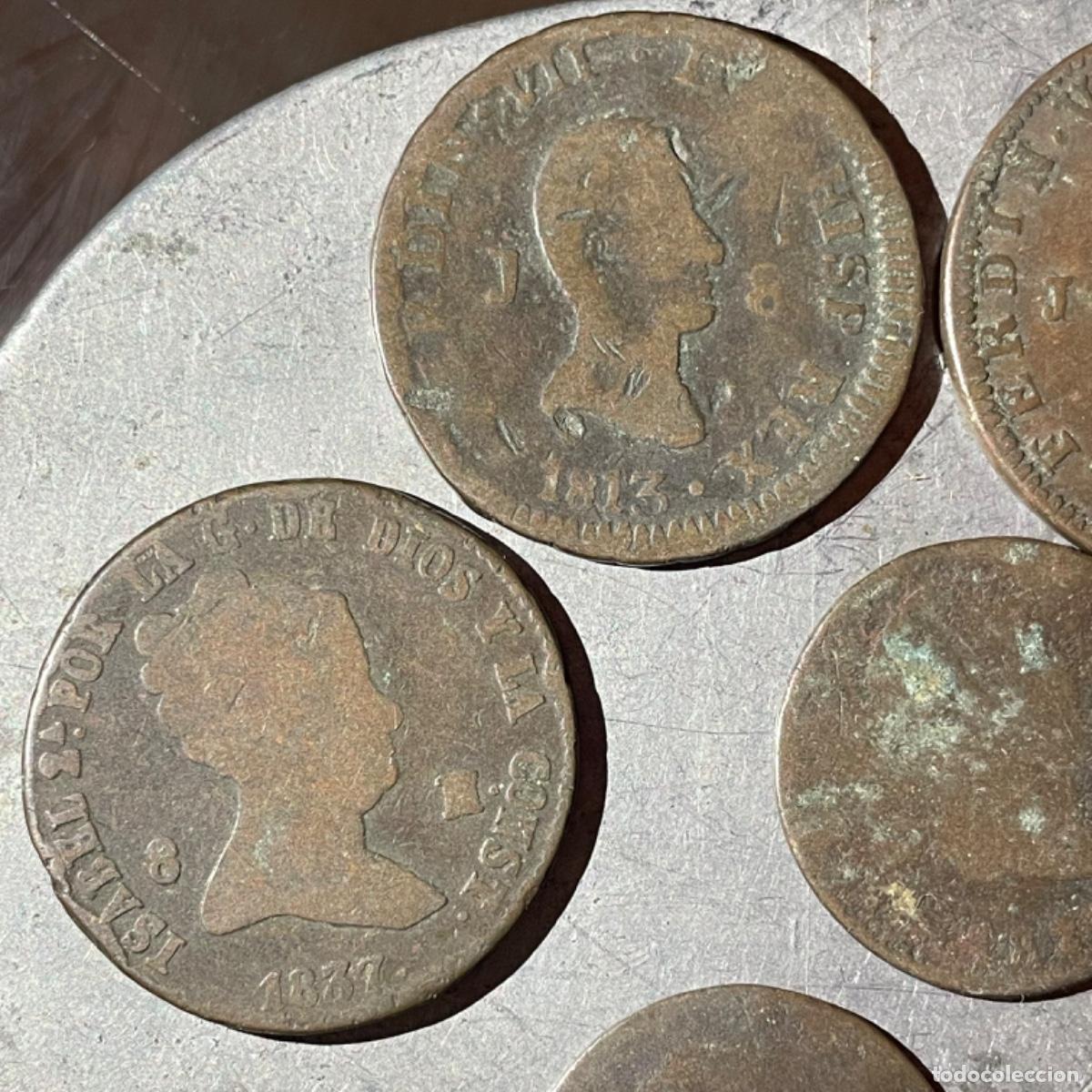 Monedas de Espa&ntilde;a: Lote de 7 monedas Espa&ntilde;olas S. XVIII / XIX - Foto 2