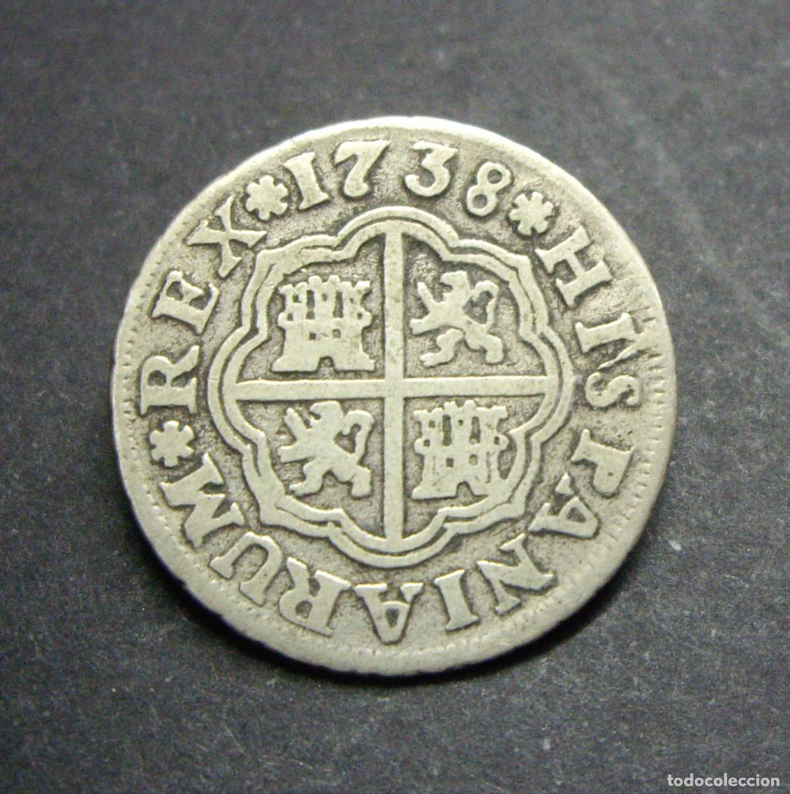 Monedas de Espa&ntilde;a: FELIPE V - 1 REAL de PLATA - 1738 SEVILLA - Foto 2
