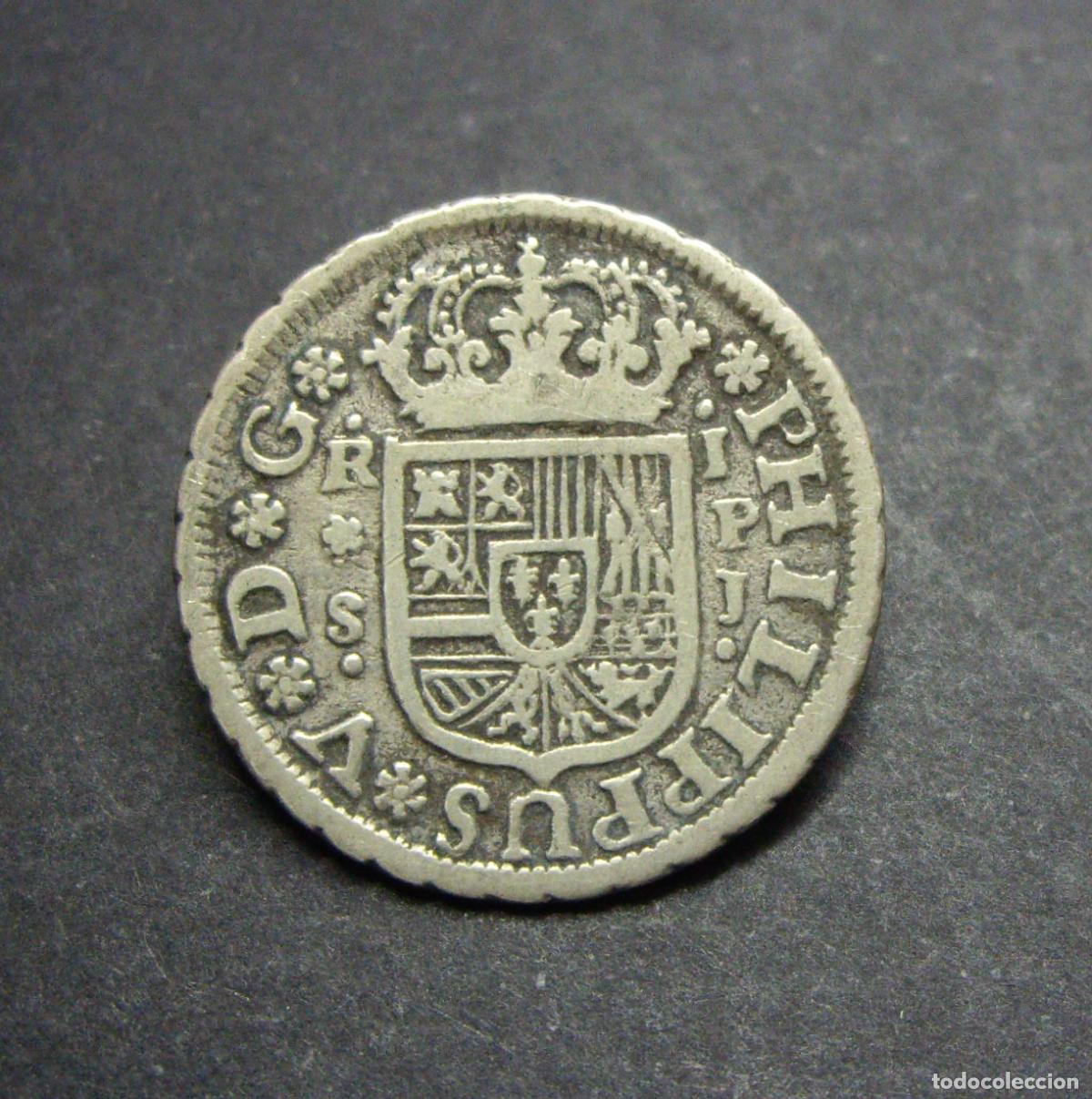 Monedas de Espa&ntilde;a: FELIPE V - 1 REAL de PLATA - 1738 SEVILLA - Foto 1