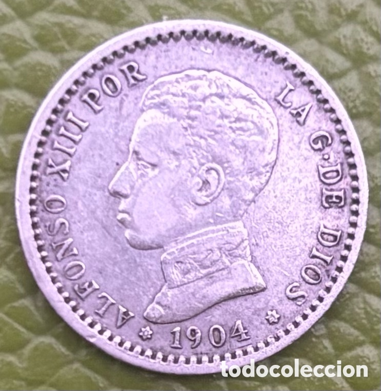 Monedas de Espa&ntilde;a: ALFONSO XIII. 50 C&Eacute;NTIMOS. 1904 (0*4). SMV. PLATA. - Foto 1
