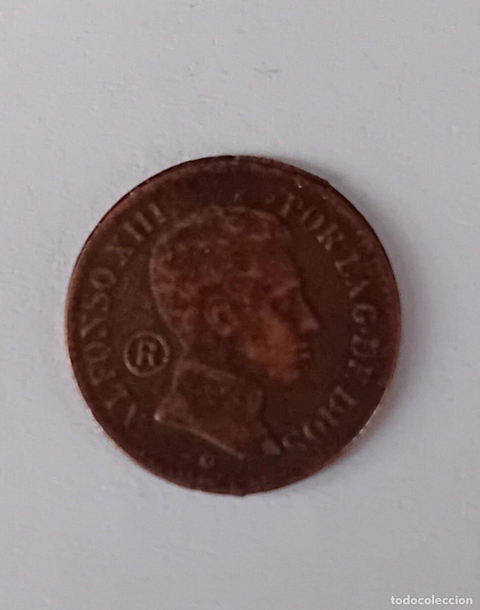 Monedas de Espa&ntilde;a: Moneda de cobre de 1 centimo de Alfonso XIII de 1906 - Foto 2