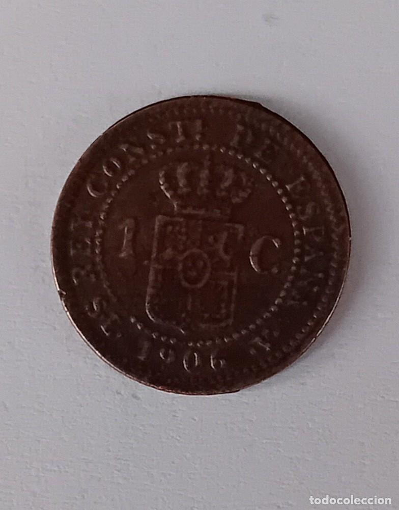 Monedas de Espa&ntilde;a: Moneda de cobre de 1 centimo de Alfonso XIII de 1906 - Foto 1